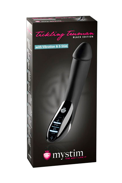 Вибратор Mystim Tickling Truman силиконовый с электростимуляцией черный, 27см