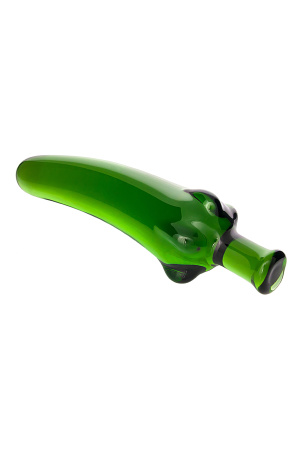 Фаллоимитатор Sexus Glass,стекло, зеленый, 13,5 см