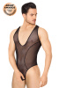 Боди из сетки мужское SoftLine Collection, черное, XL