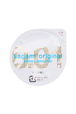 Презервативы Sagami, original 0.01, полиуретан, EXTRA LUB, 12 шт.