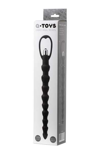 Анальная цепочка TOYFA A-Toys CHERAN, силикон, черный, 32,7 см