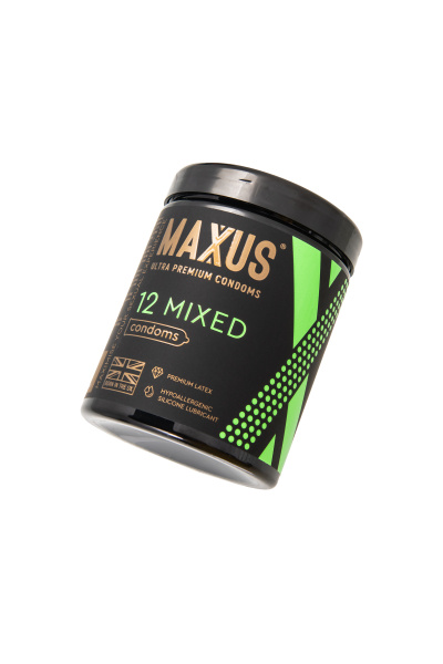 Презервативы Maxus Mixed, набор, латекс, пластиковый кейс, 12 шт.