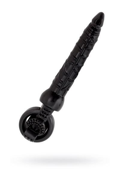 Вибронасадка Toyfa с анальным стимулятором, Черная, 17,5 см, Ø 2,5