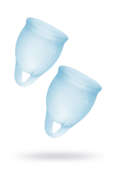 Менструальная чаша Satisfyer Feel Confident, 2 шт в наборе, голубая