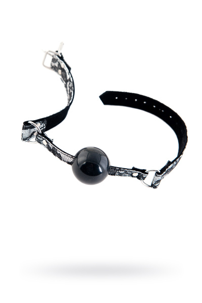 Кляп с кружевным ремешком, TOYFA Marcus, серебристый, 62 см