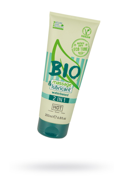 Интимный гель-лубрикант Hot Bio 2in1, на водной основе, массажный гель 2в1, 200 мл