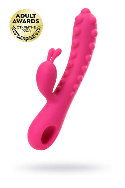 Вибратор KOKOS с клиторальным стимулятором,розовый,23 см, Ø 3,5